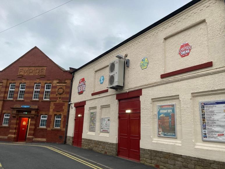 The rear entrance and stage door area at Chorley Theatre.