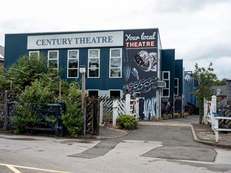 Exteror of Century Theatre on site with a permanent entrance in Snibston Colliery Park.